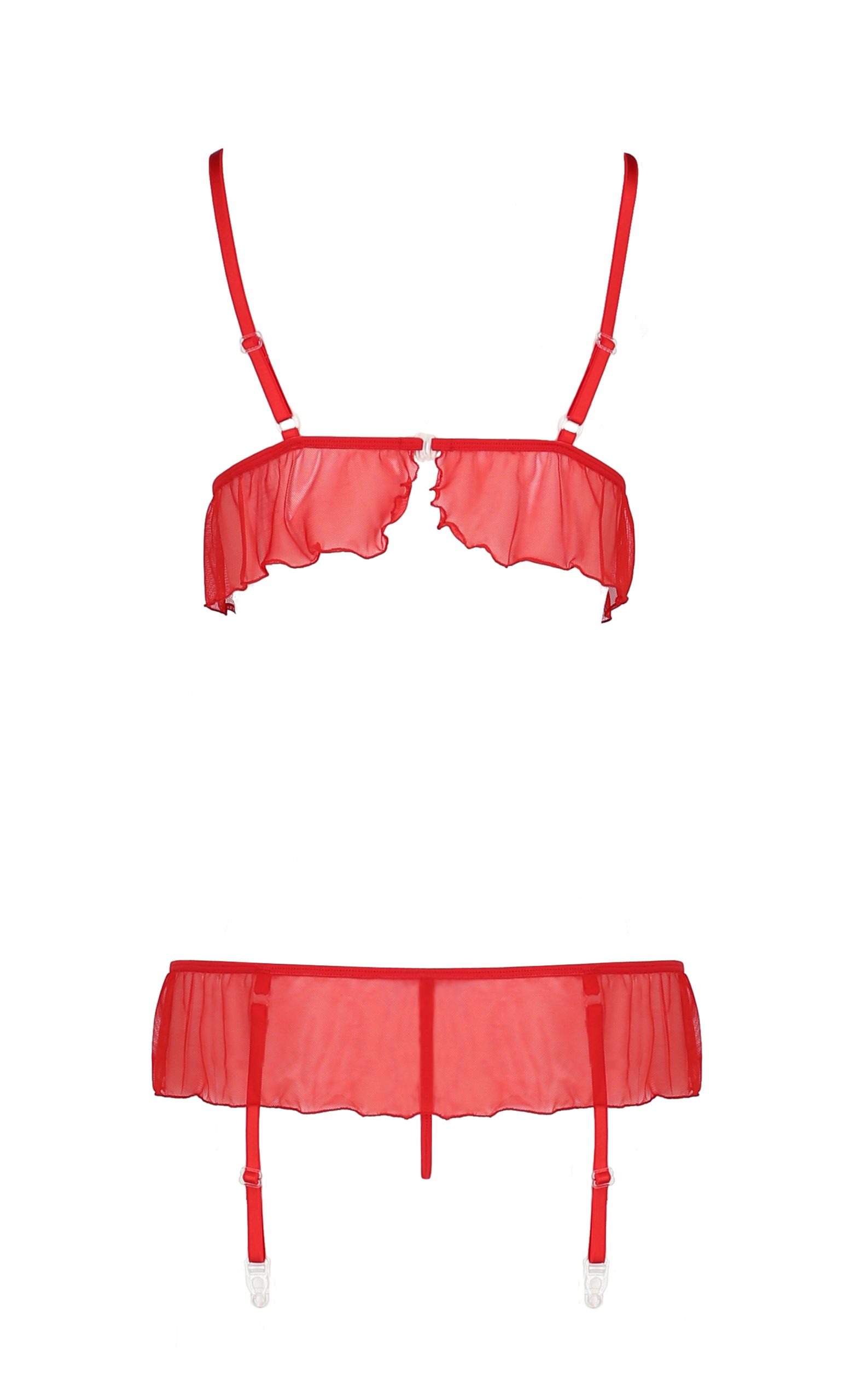 Комплект белья с поясом для чулок FABIANA SET red S/M - Passion