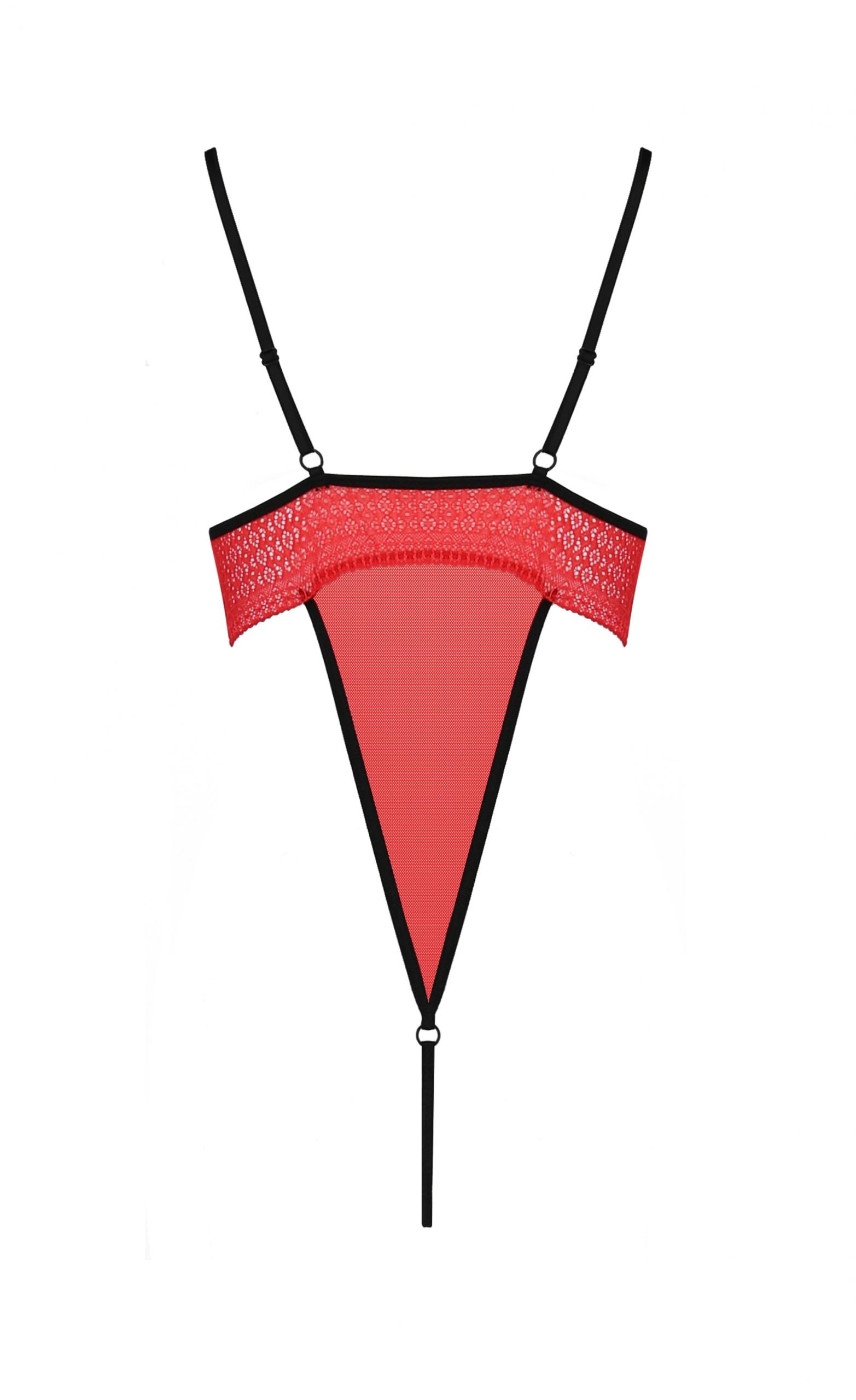 Боді із високим вирізом стегна Passion Exclusive Akita Body червоний, S/M