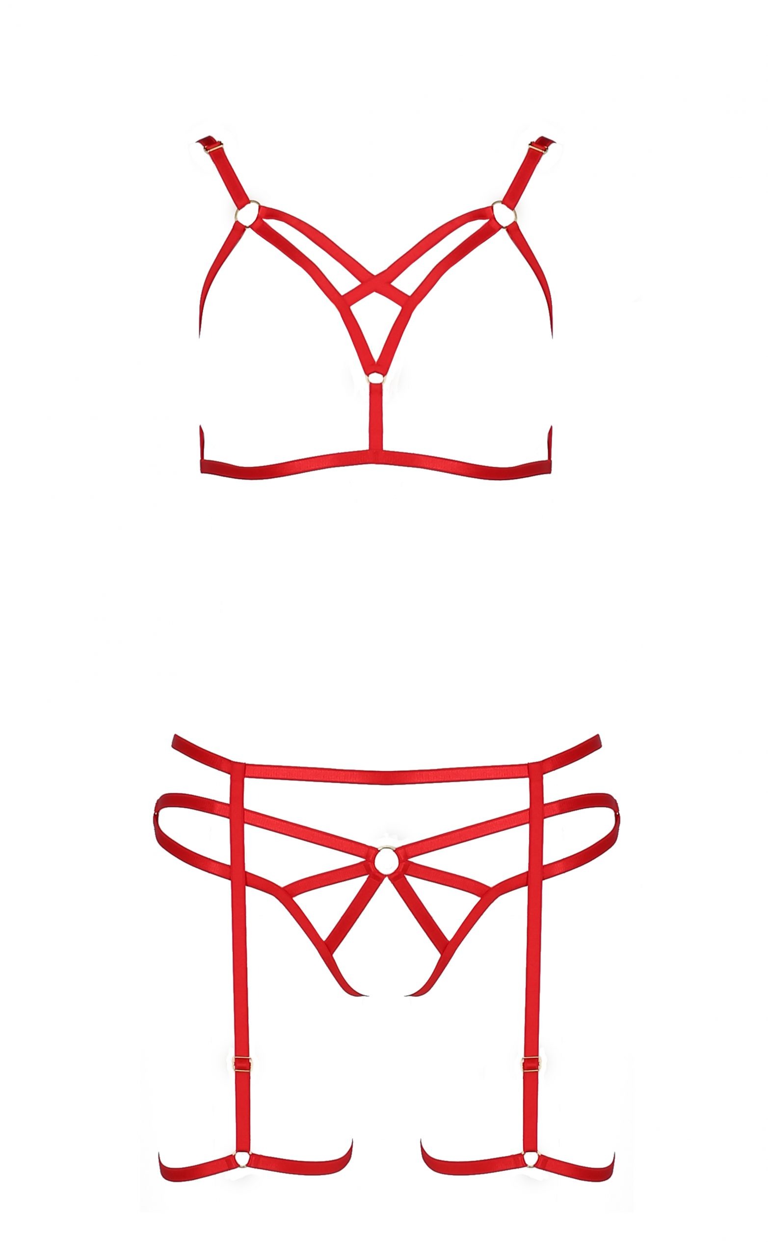 Комплект контурного белья MAGALI SET WITH OPEN BRA red S/M - Passion