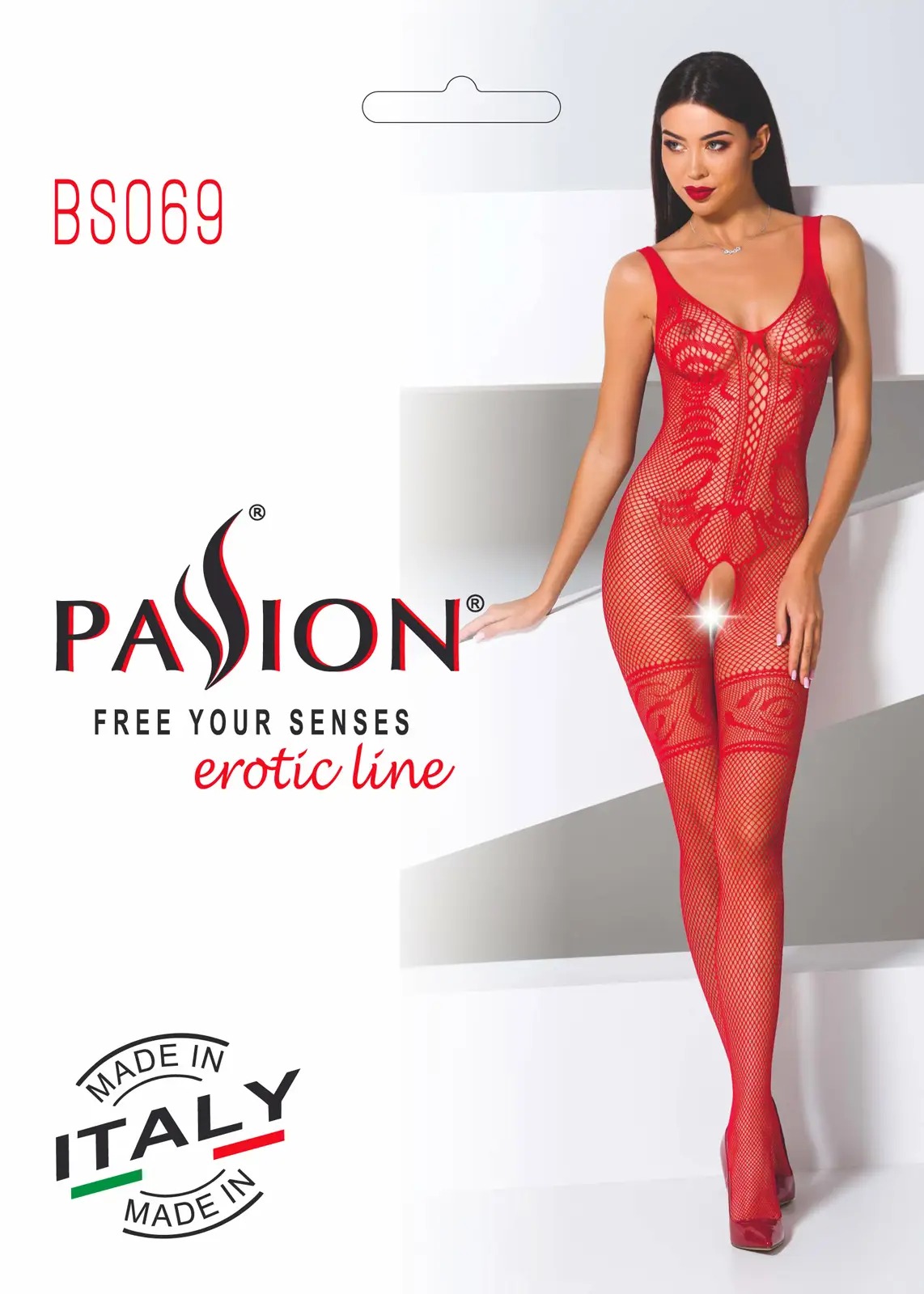Комбинезон сетка с открытым доступом BS069 red