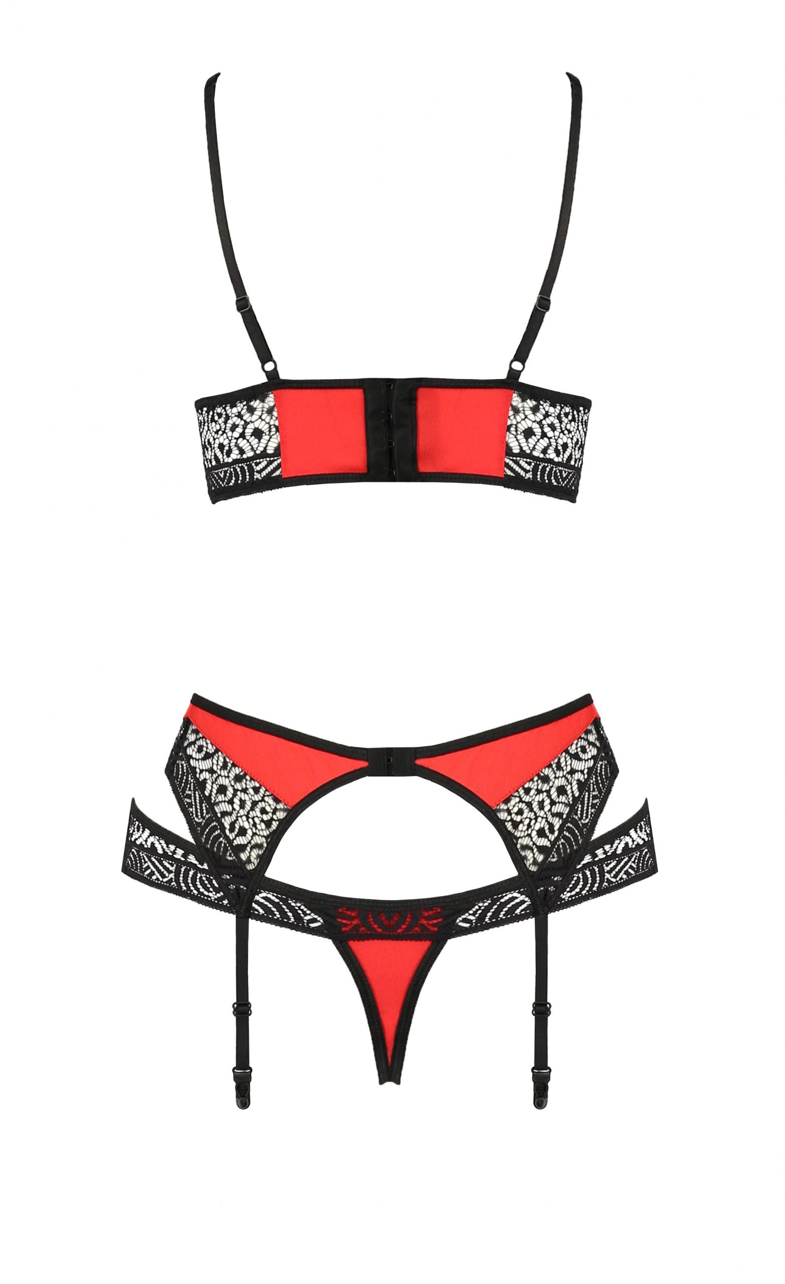 Комплект белья с поясом для чулков SCARLET SET red S/M - Passion