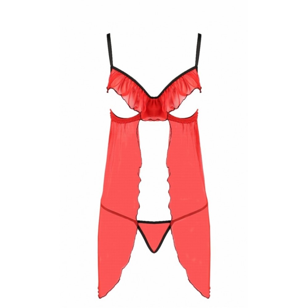 Пеньюар із відкритими грудьми CHERRY CHEMISE red S/M - Passion