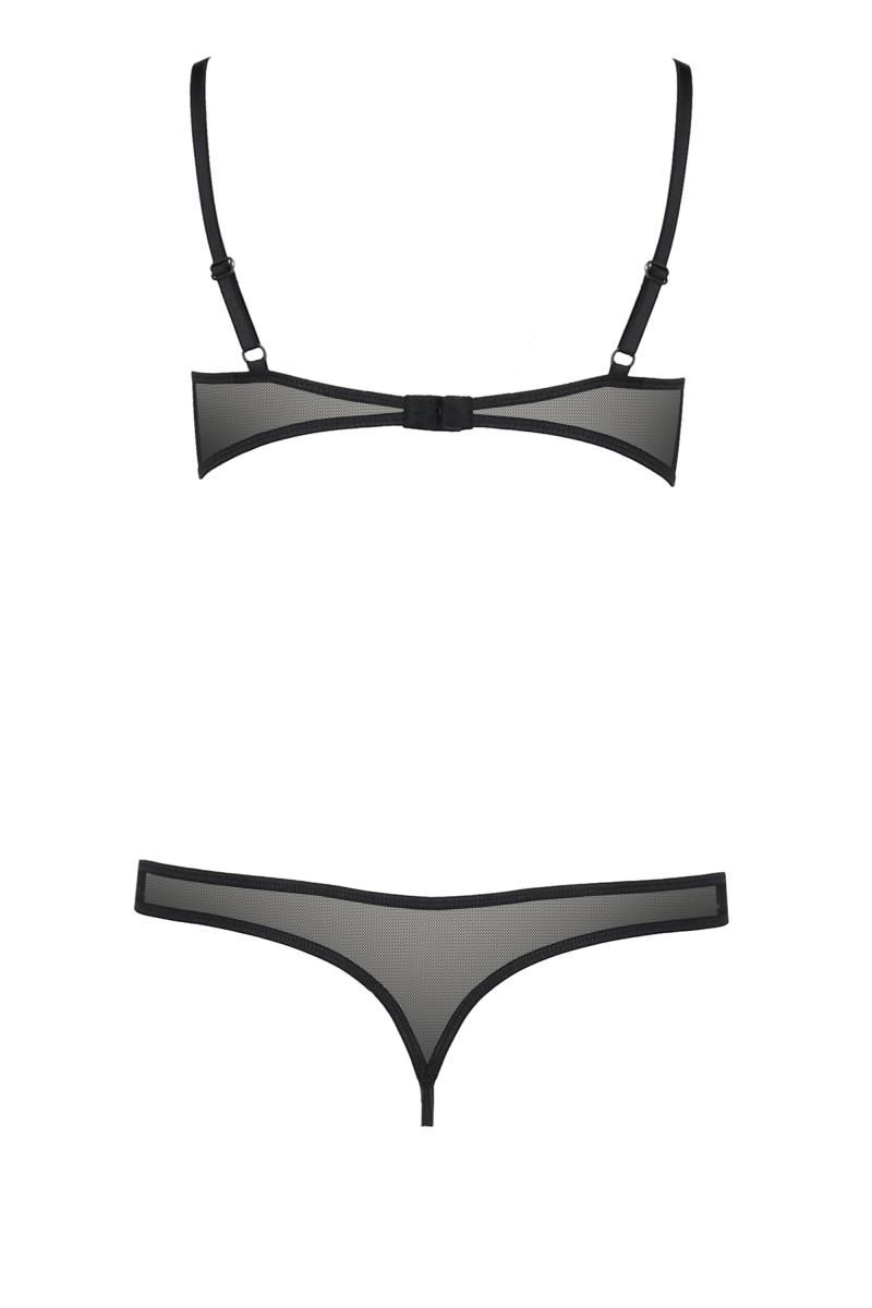Боді відкрите із декоративними бантиками Passion HEIDI чорний, S/M