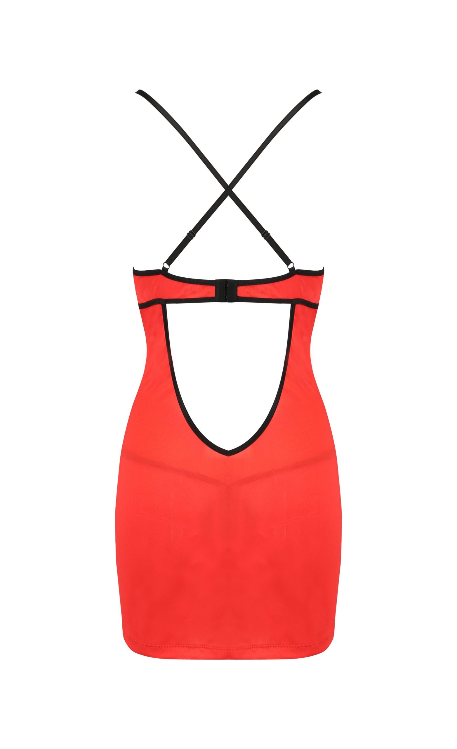 Платье красное с черной отделкой и трусики стринги FEMMINA CHEMISE S/M - Passion