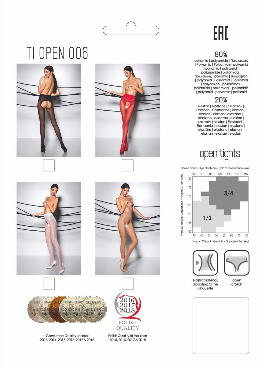 Колготки з відкритим доступом TIOPEN 006 чорні 3/4 (30 den) - Passion