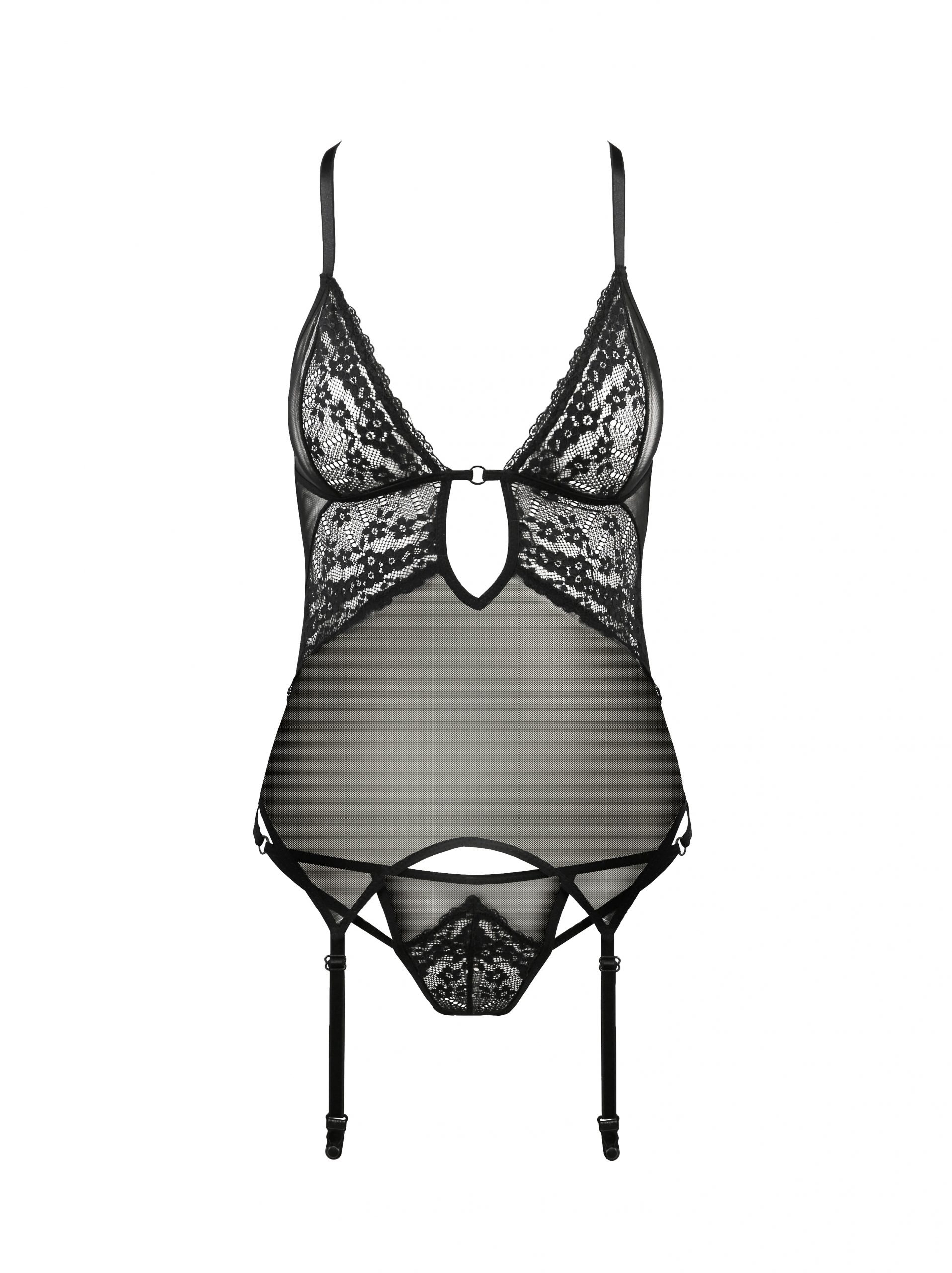 Корсет із декольте ERZA CORSET black S/M - Passion