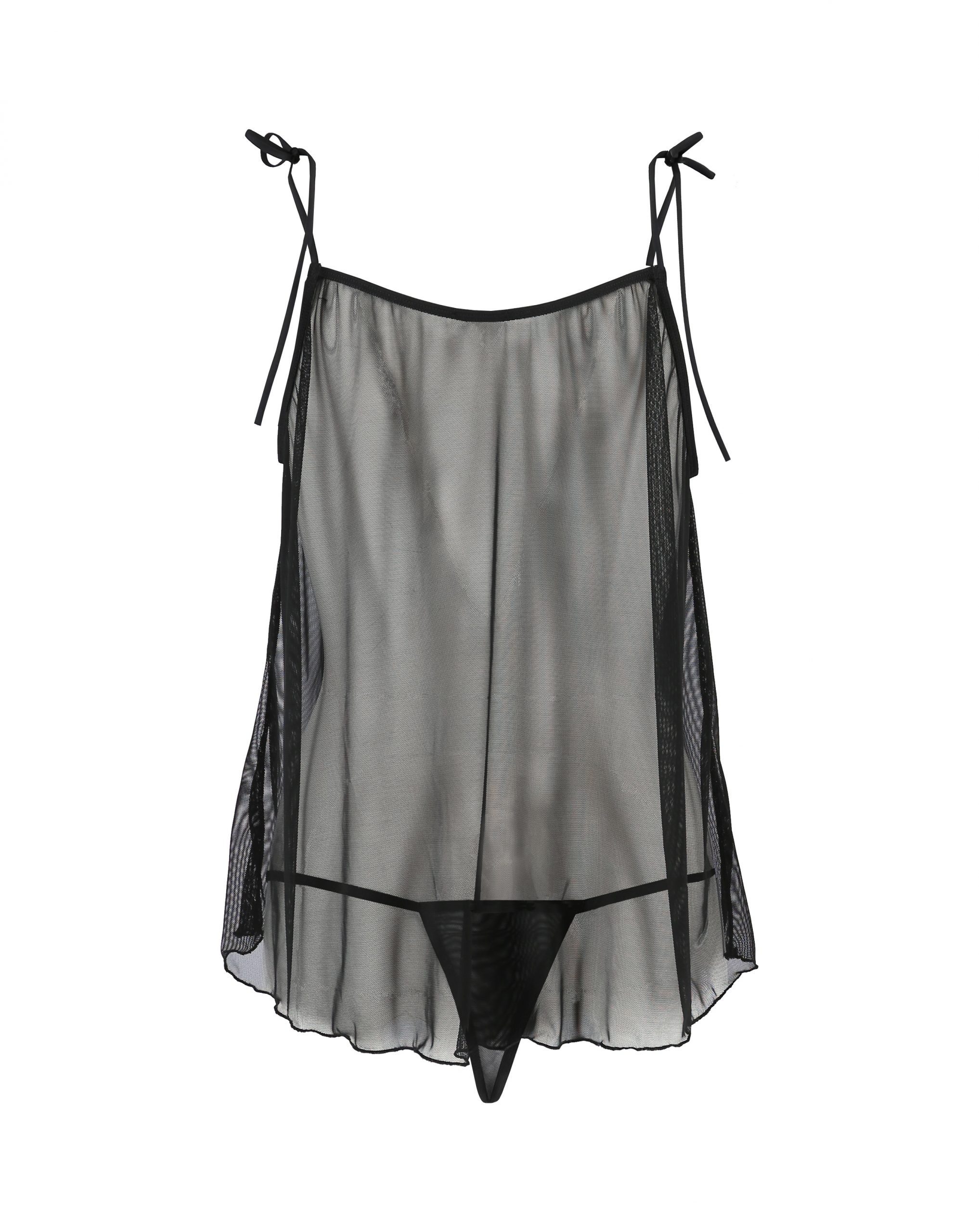 Пеньюар прозрачный MELANIA CHEMISE black S/M - Passion
