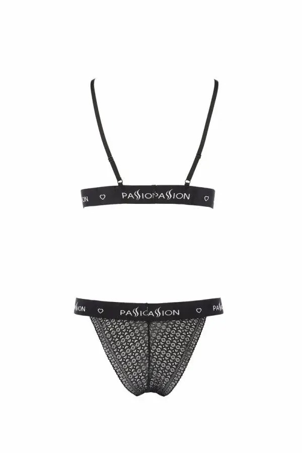 Комплект білизни в сіточку Passion GLAMISS чорний, S/M