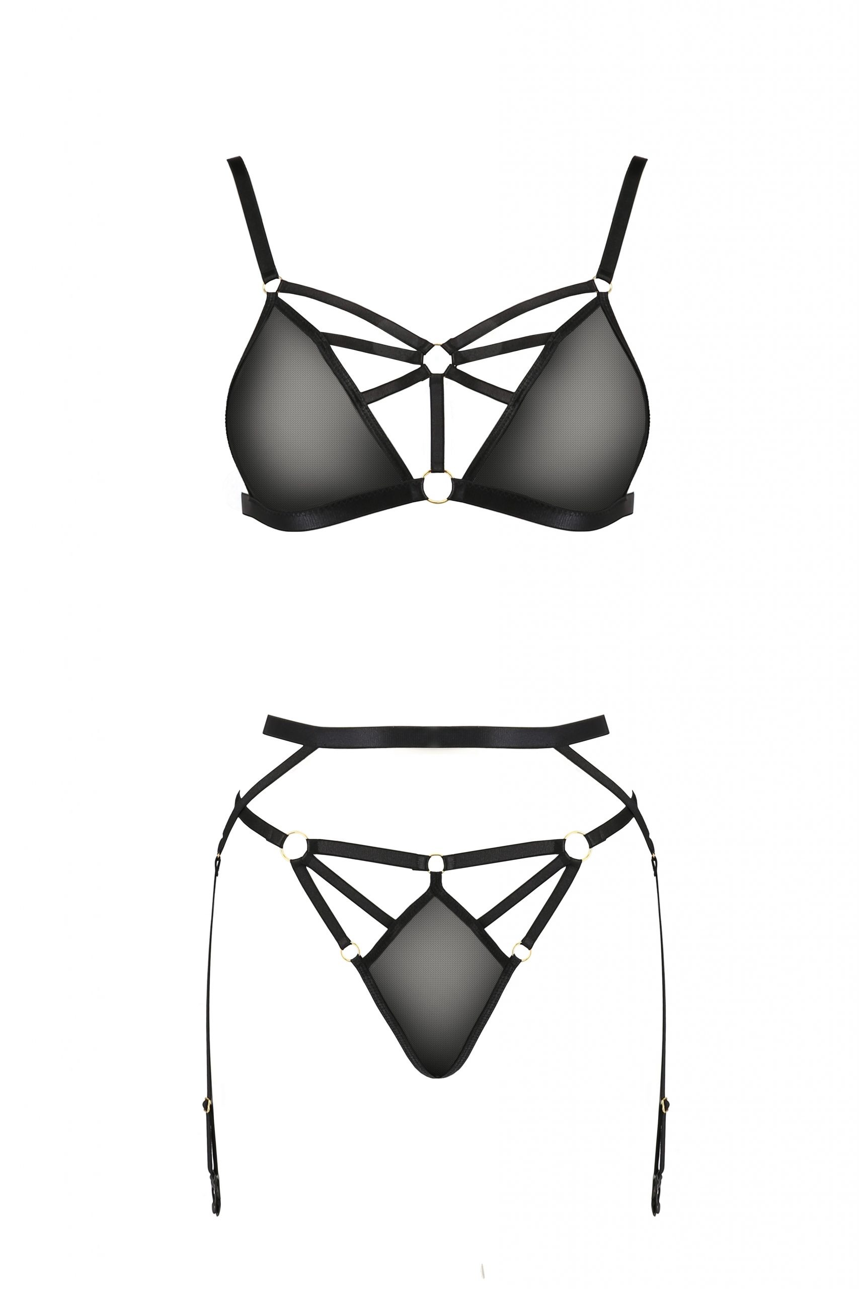 Комплект білизни, 2 предмети MEGGY SET black S/M - Passion