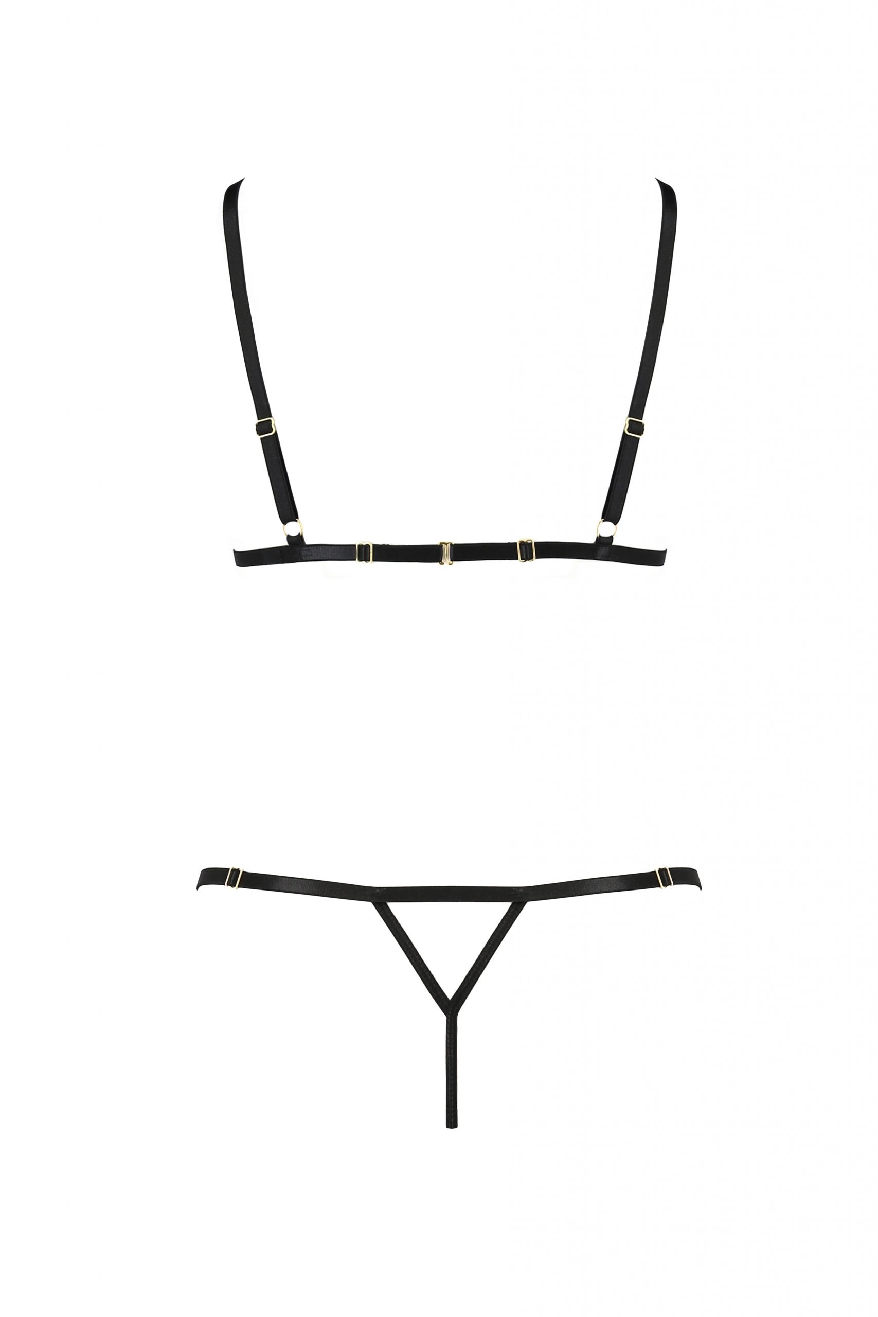 Комплект із відкритим бюстом SOLON SET black S/M - Passion