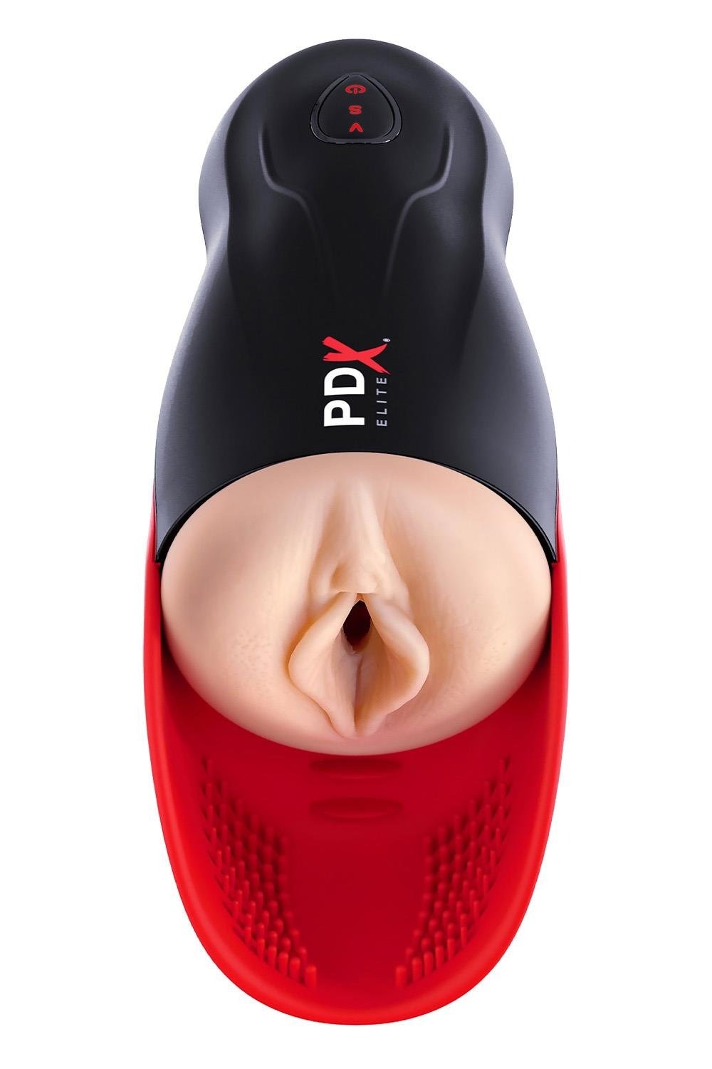 Вібромастурбатор вагіна в колбі Pipedream PDX Elite Fuck-O-Matic чорний, 27 см