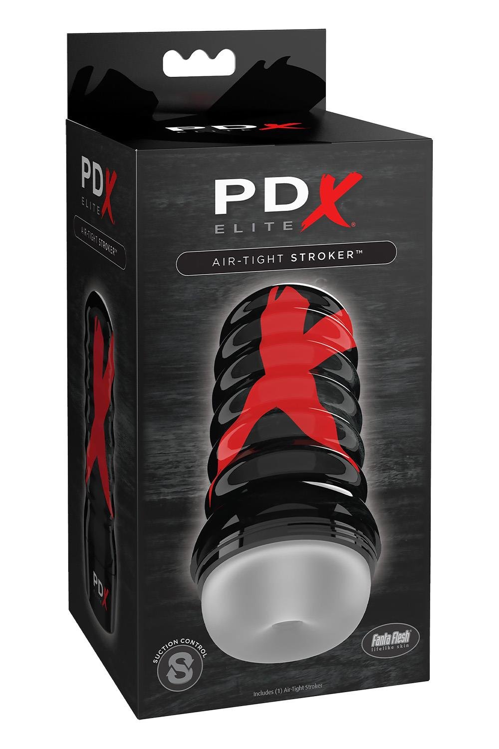 Мастурбатор нереалистичный Pipedream PDX Elite в черной колбе, 19.1 см
