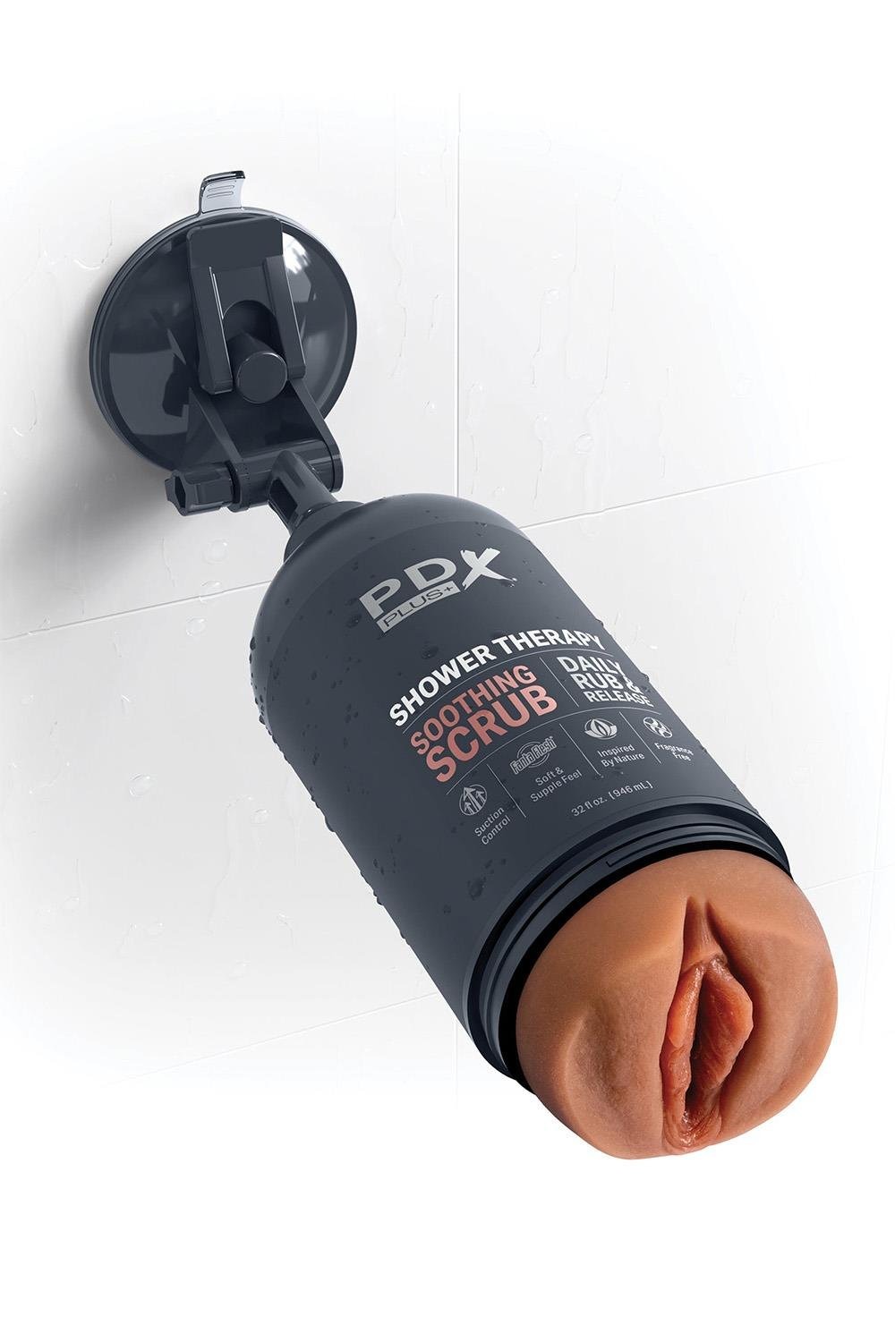 Мастурбатор у колбі Pipedream PDX Plus Shower Therapy чорний, 28.5 см