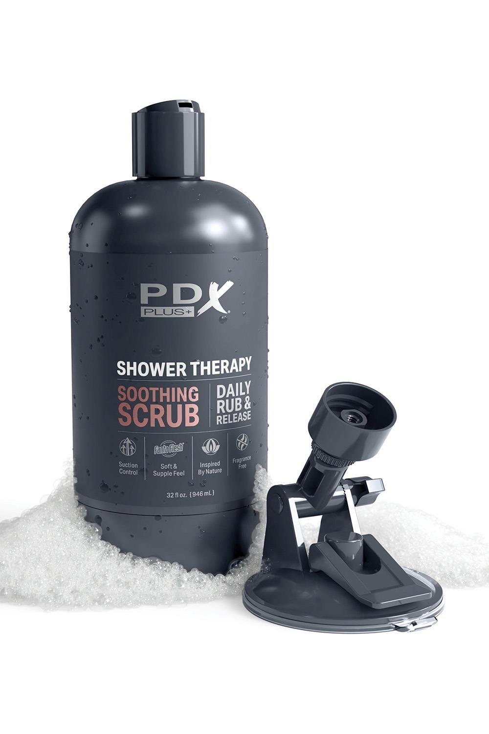 Мастурбатор у колбі Pipedream PDX Plus Shower Therapy чорний, 28.5 см