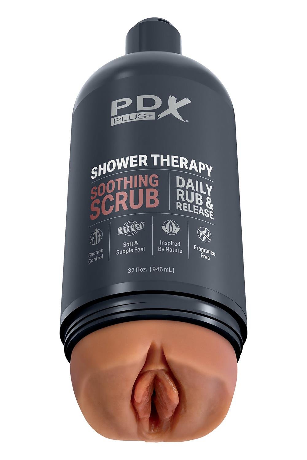 Мастурбатор у колбі Pipedream PDX Plus Shower Therapy чорний, 28.5 см