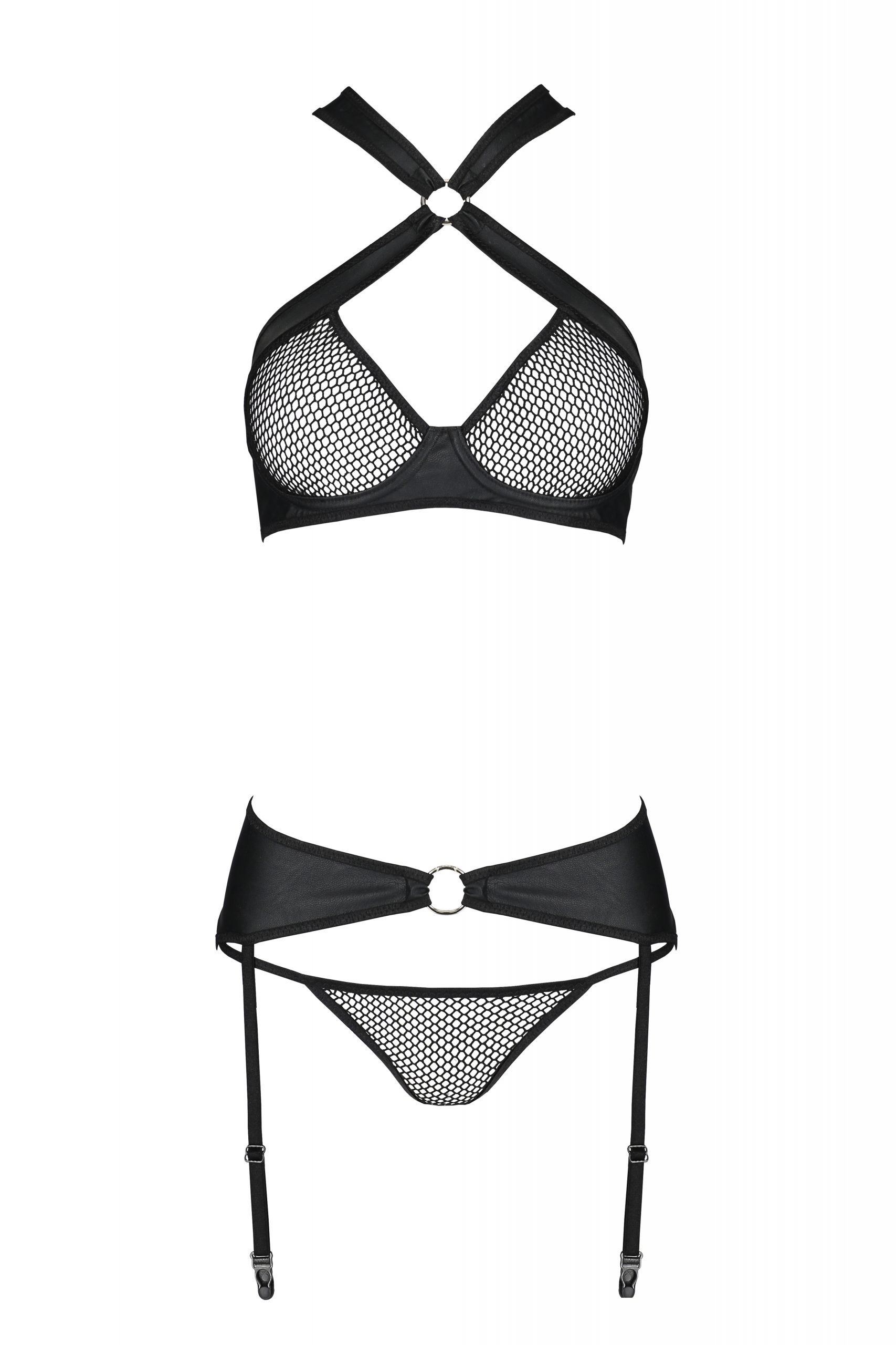 Комплект нижнего белья в сеточку AMANDA SET black S/M - Passion
