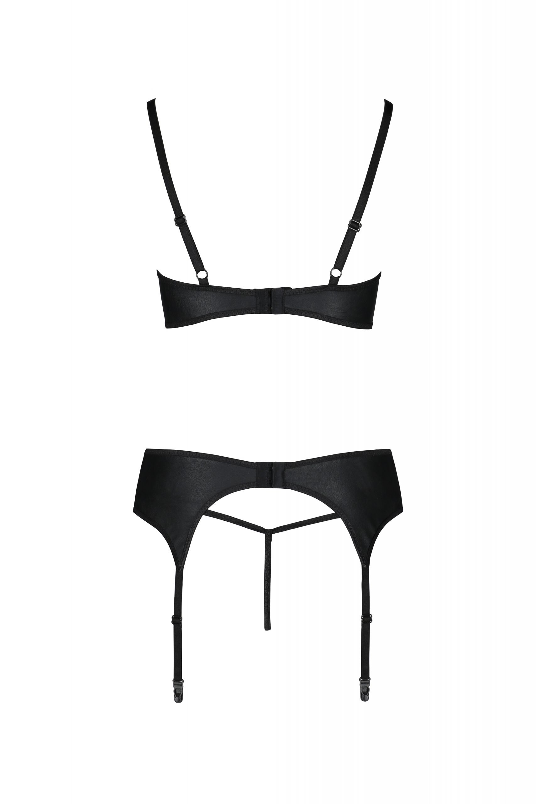 Комплект с ажурными вставками, черный ASTRIDA SET - Passion, S/M