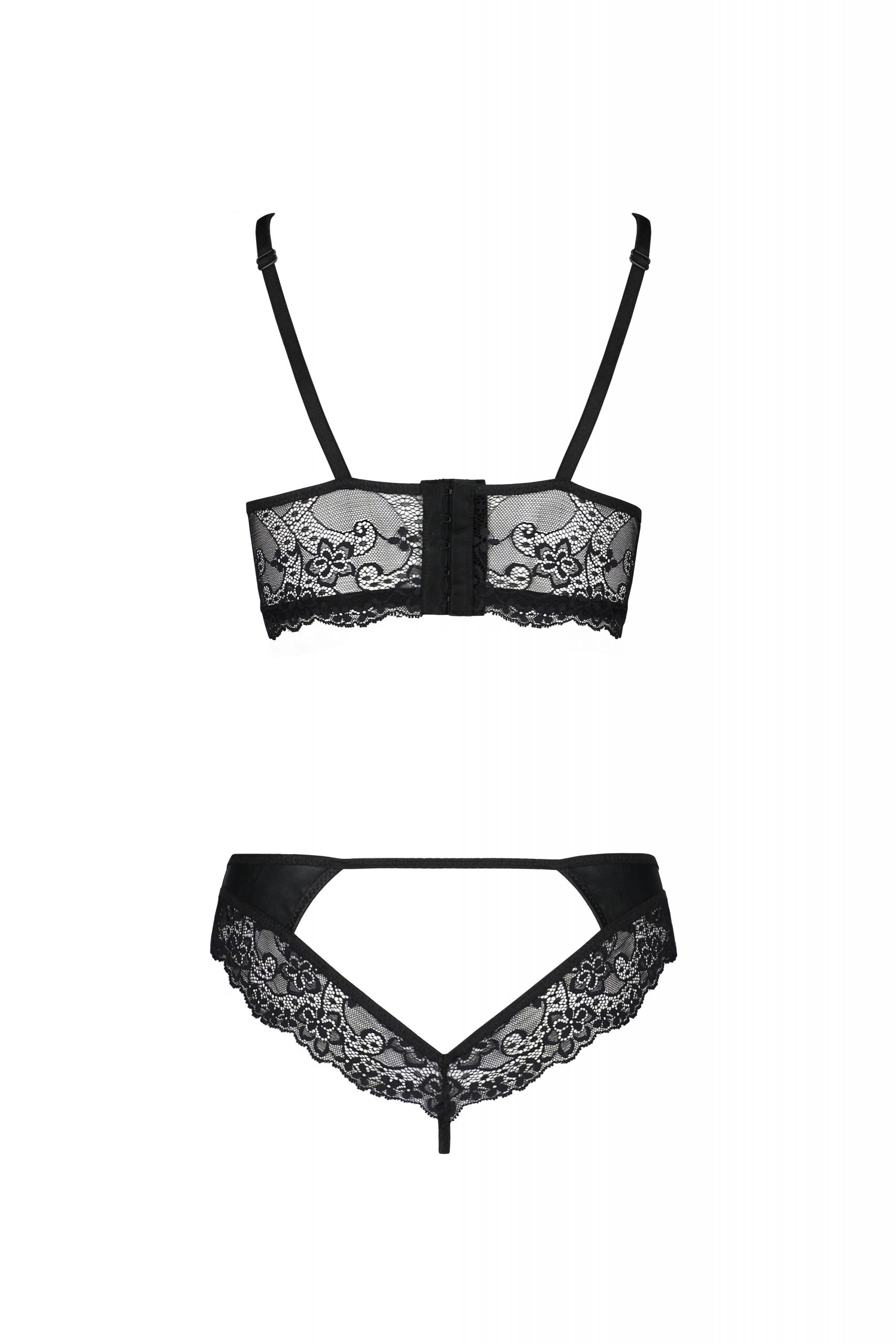Комплект с ажурными вставками LOONA SET black S/M - Passion