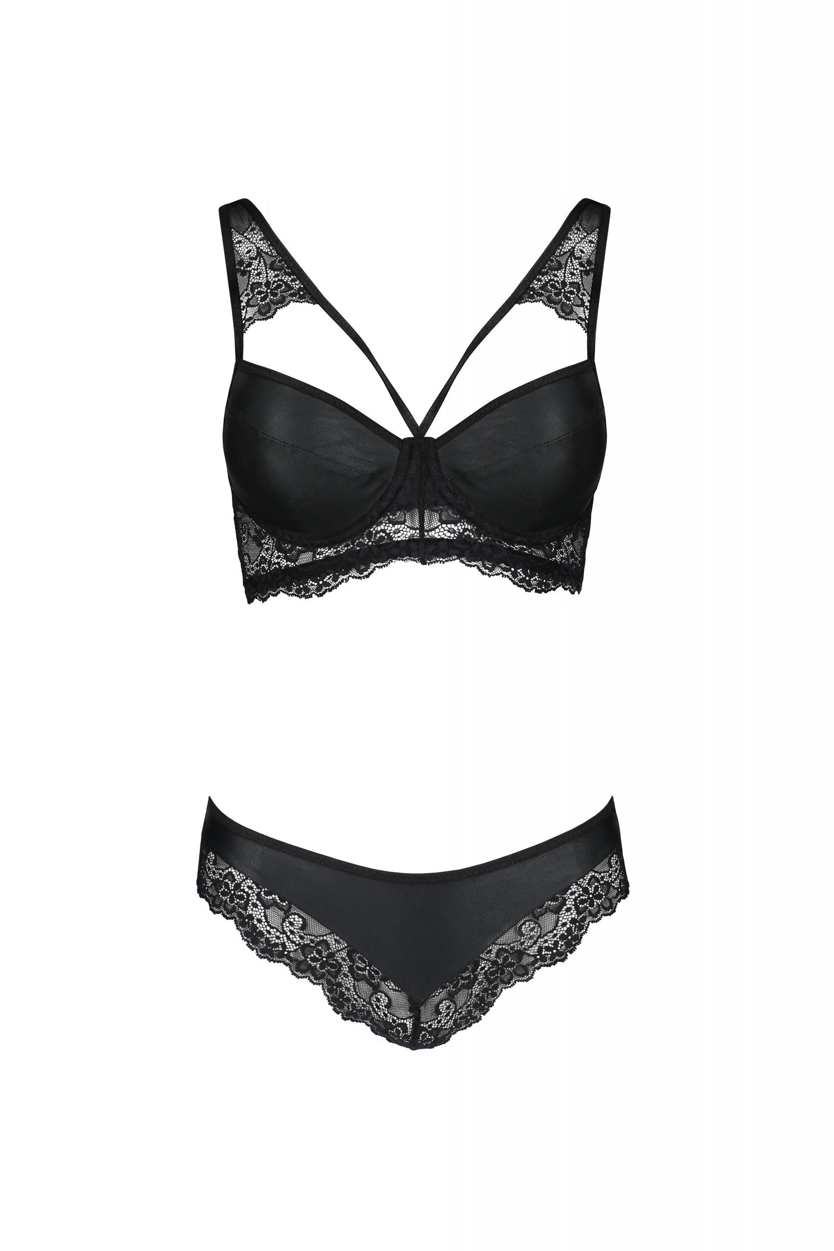 Комплект с ажурными вставками LOONA SET black S/M - Passion