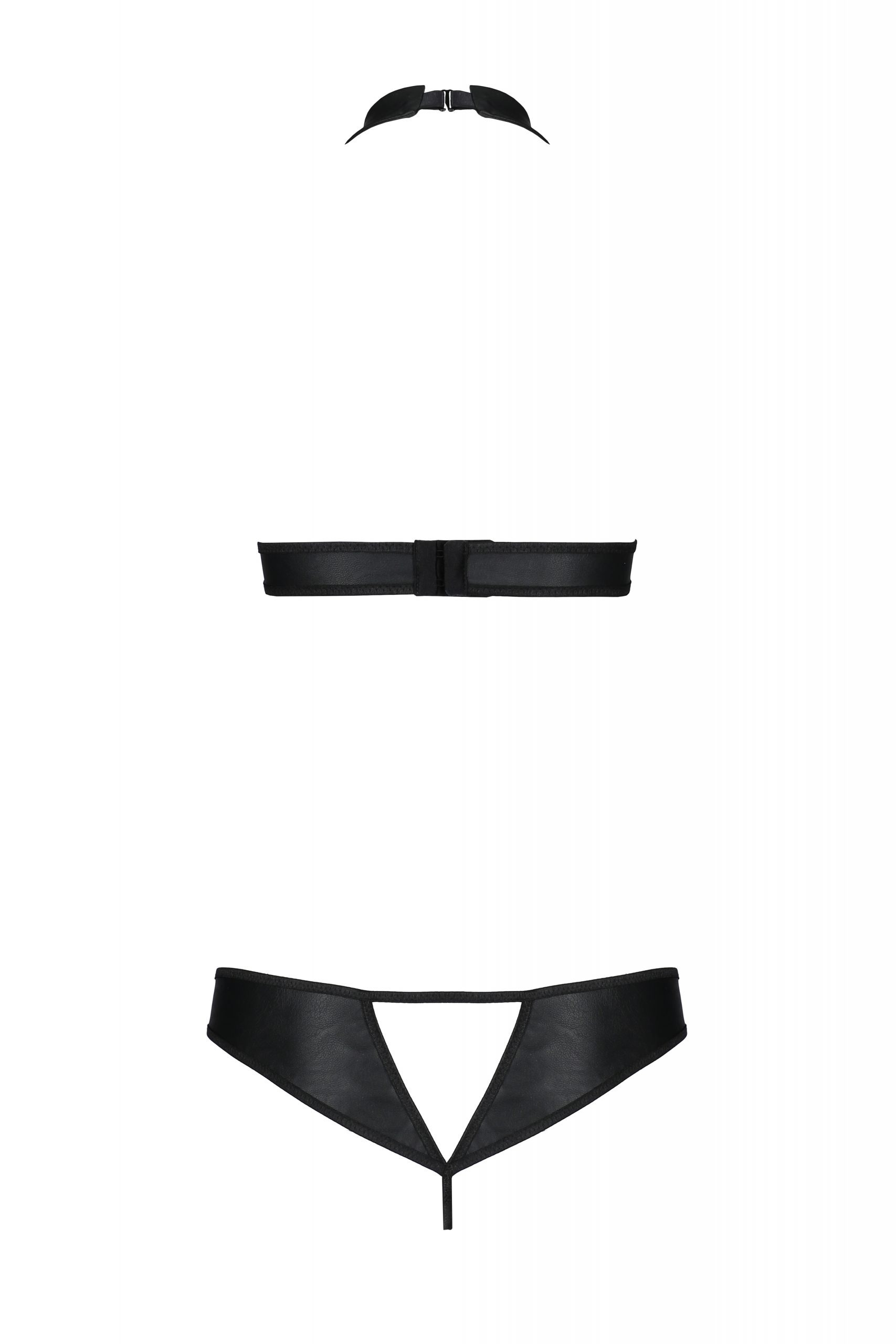 Комплет с открытым бюстом MALWIA SET WITH OPEN BRA black S/M - Passion