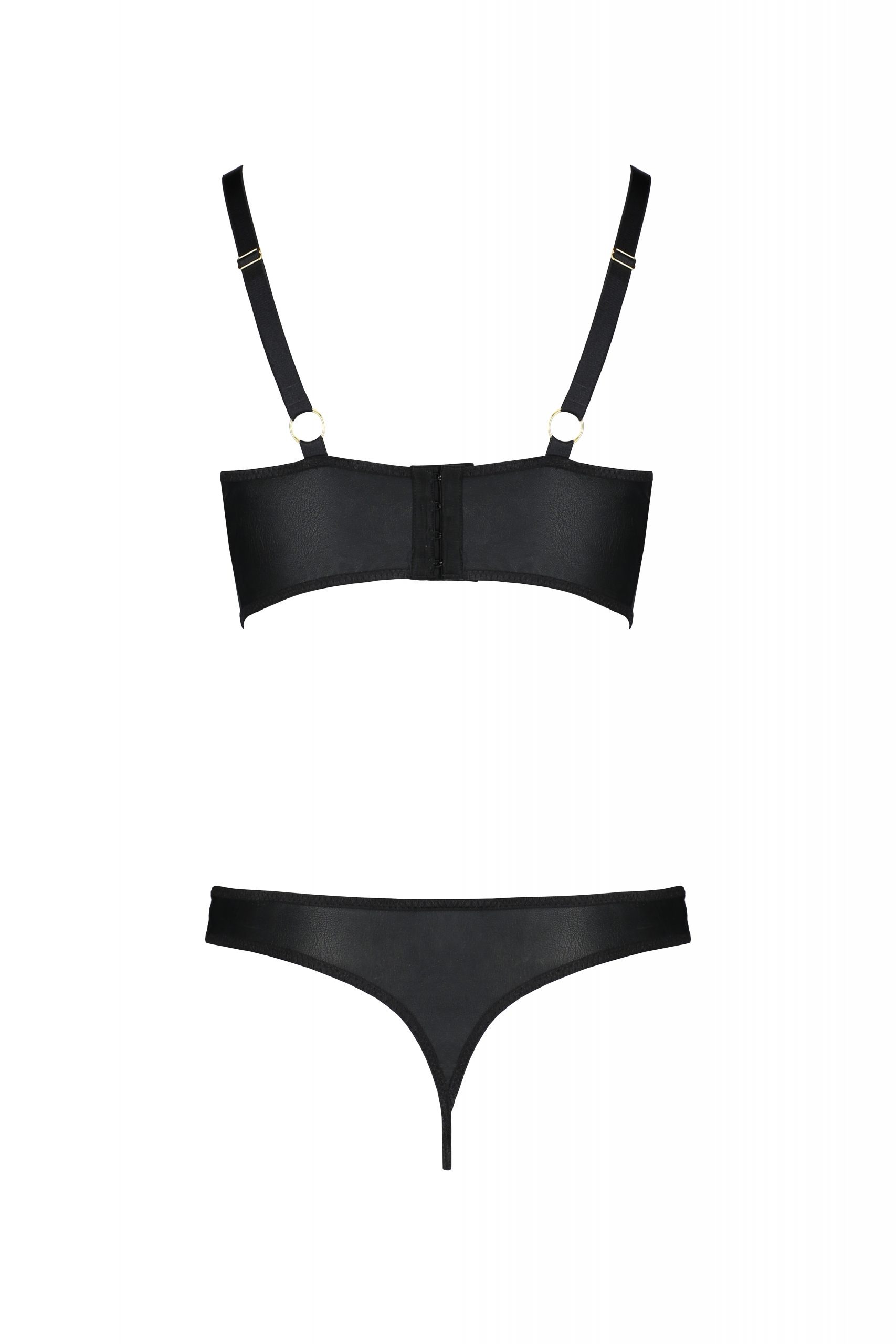 Комплект білизни Бра з відкритими грудьми та Трусики MALWIA BIKINI black S/M - Passion