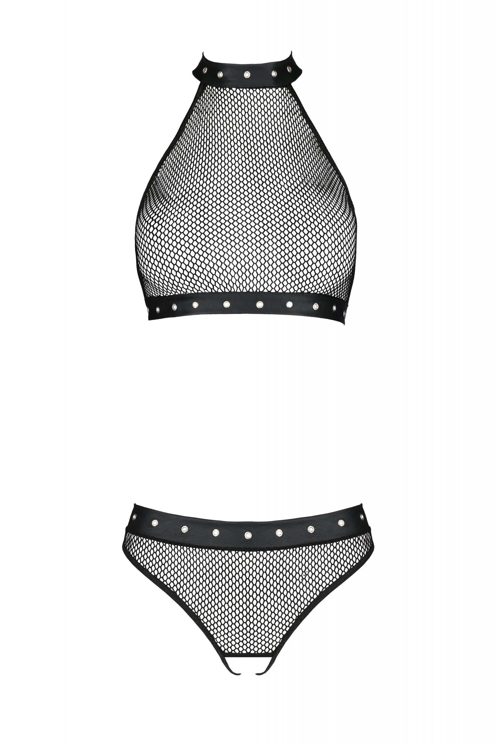 Комплект белья в сеточку с открытым доступом MOONLIGHT SET black S/M - Passion