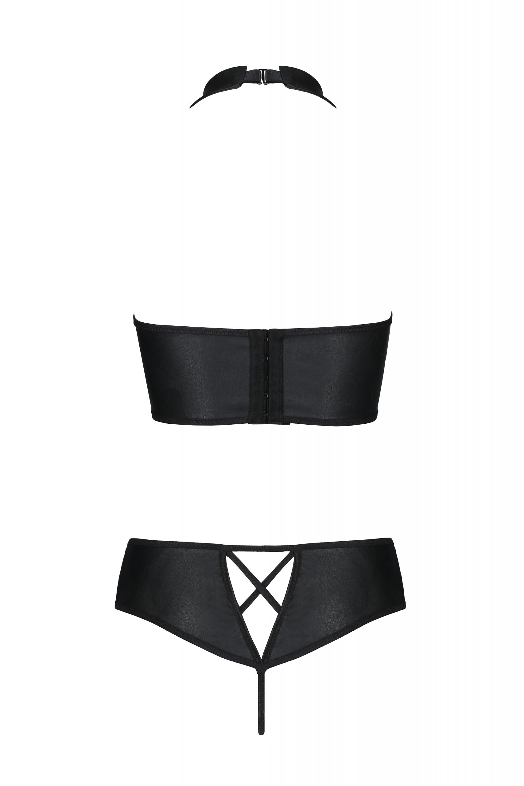 Комплект белья с вставками со стреп-ленты NANCY BIKINI black S/M - Passion
