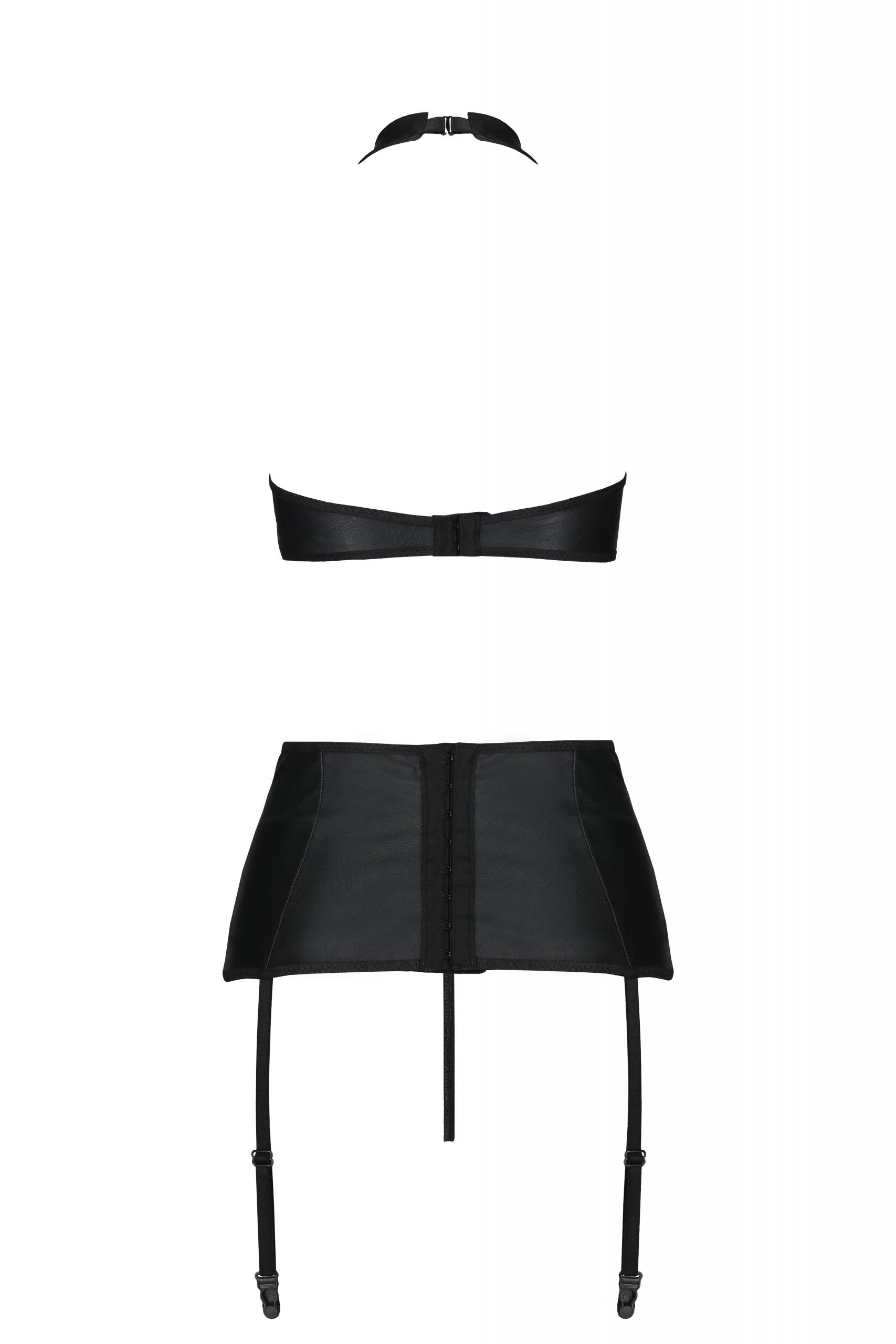 Комплект білизни з поясом для панчох Passion NANCY SET чорний, S/M