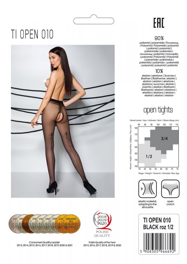 Колготки з відкритим доступом Passion Tiоpen 010 (20 den) чорний, розмір 3/4