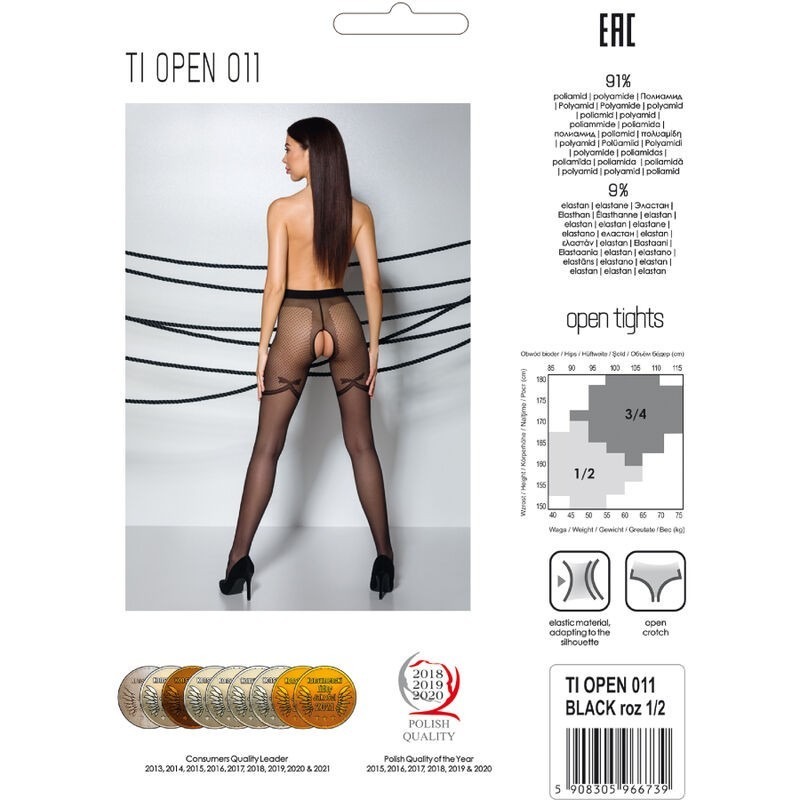 Колготки з відкритим доступом Passion Tiopen 011 (20 den) чорні, розмір 1/2