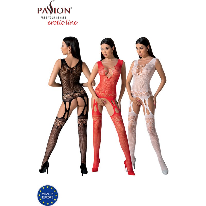 Ажурний бодістокінг з відкритим доступом Passion BS099 red