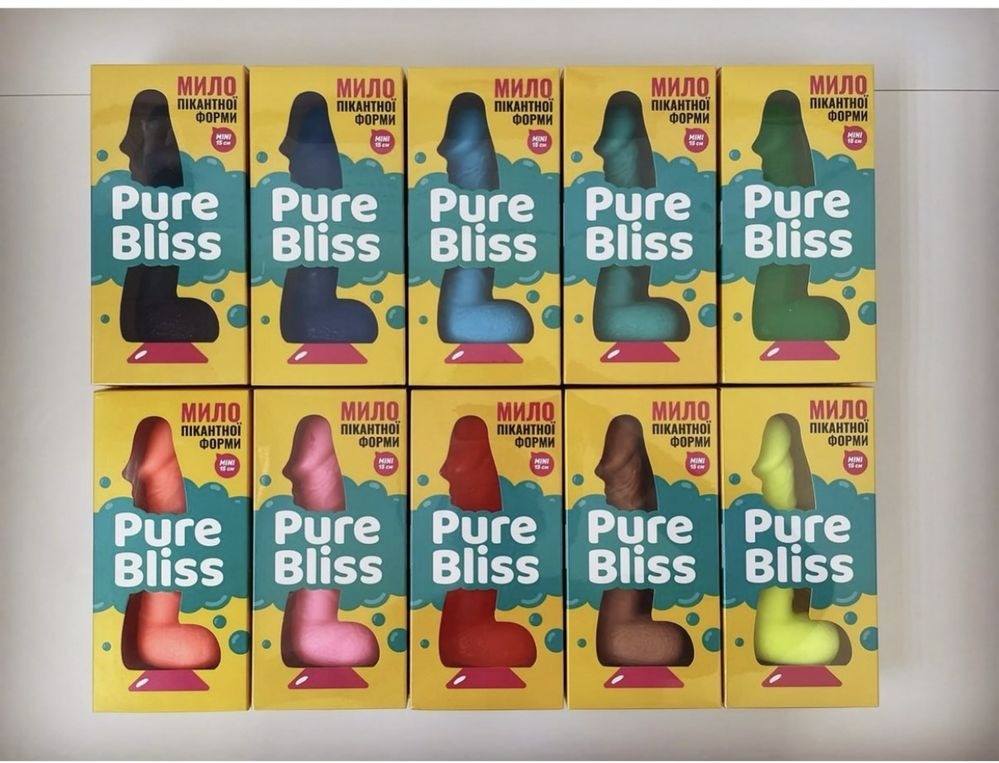 Мыло член Pure Bliss MINI на присоске, чёрное, 15 см