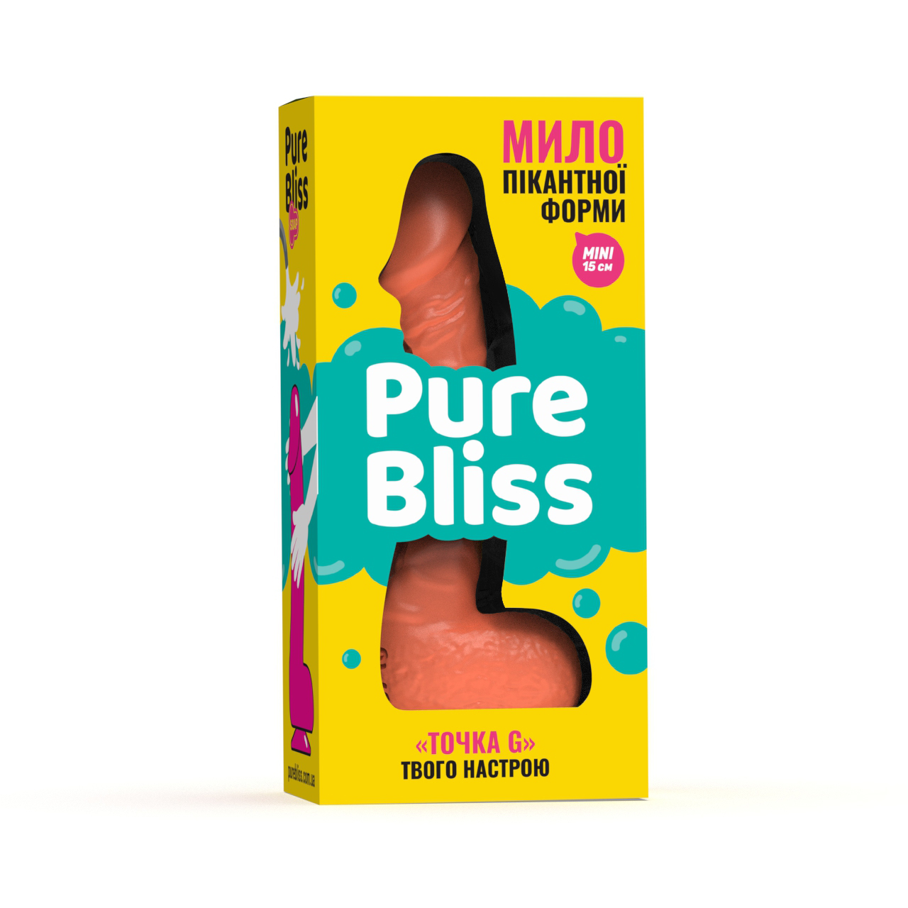 Мило член на присосці Pure Bliss MINI коралове, 15 см