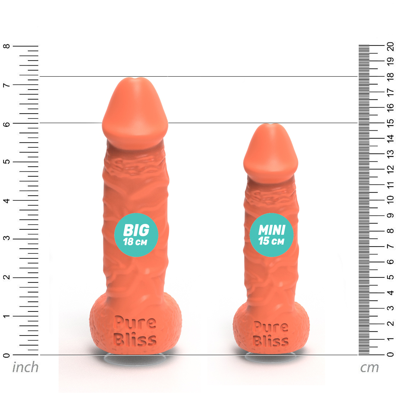 Мило член на присосці Pure Bliss MINI коралове, 15 см