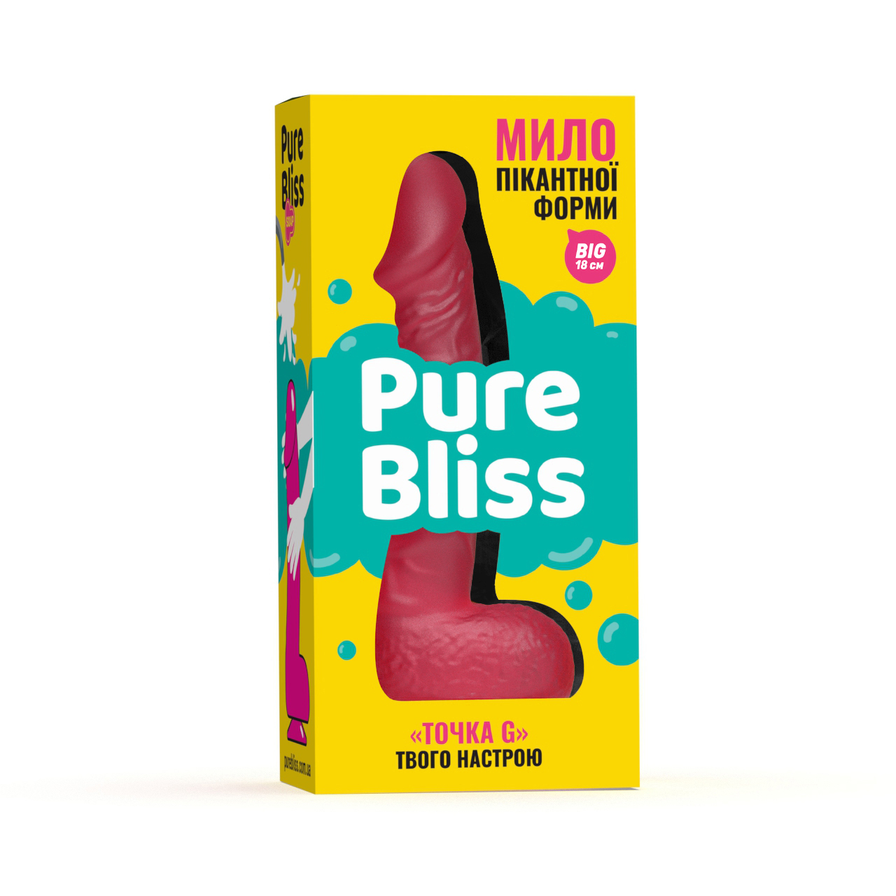 Мыло член на присоске Pure Bliss BIG красное, 18 см