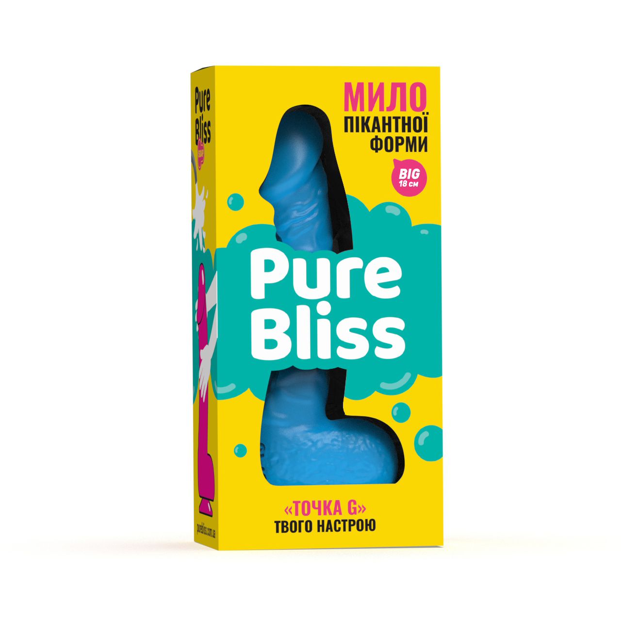 Мило член на присосці Pure Bliss BIG блакитне, 18 см