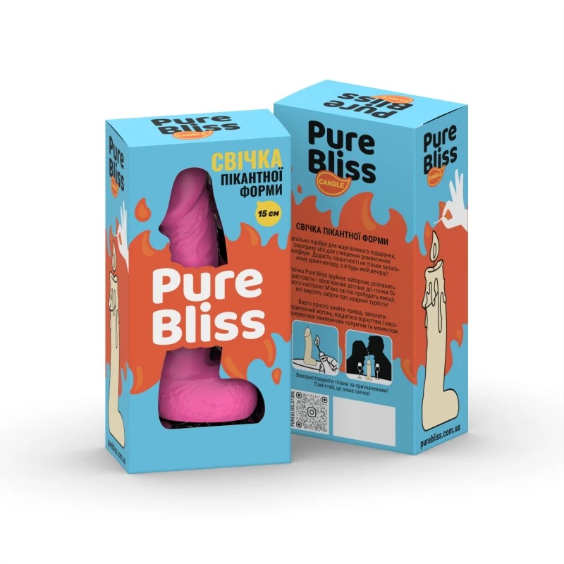 Свічка пікантної форми Pure Bliss MINI Pink рожева, 15 см