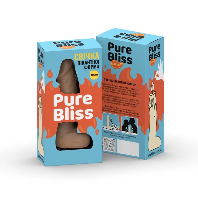 Свічка пікантної форми Pure Bliss BIG Brown, коричнева, 18 см