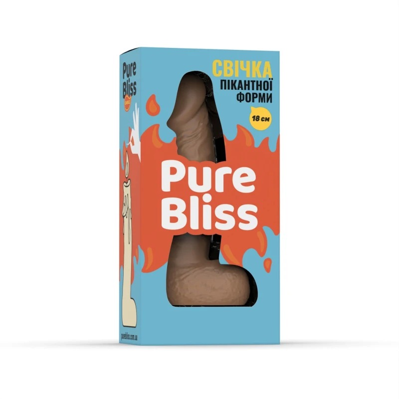 Свічка пікантної форми Pure Bliss BIG Brown, коричнева, 18 см