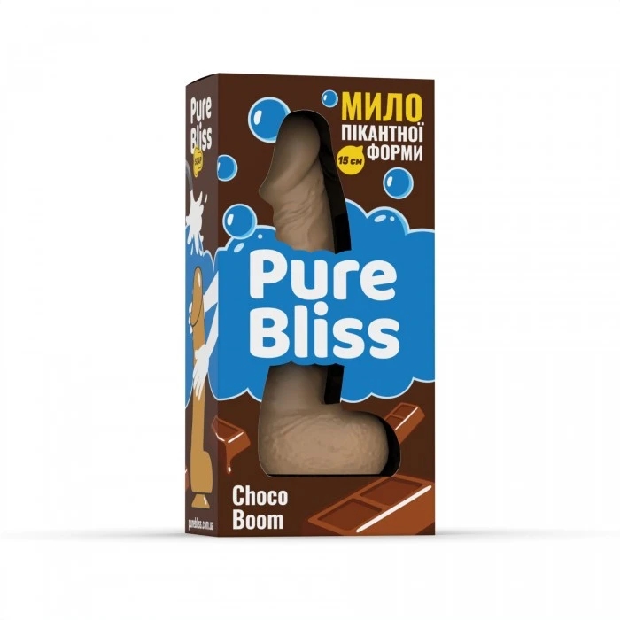 Мило у формі пеніса Pure Bliss Choco Boom з ароматом шоколаду, бежеве, 15 см