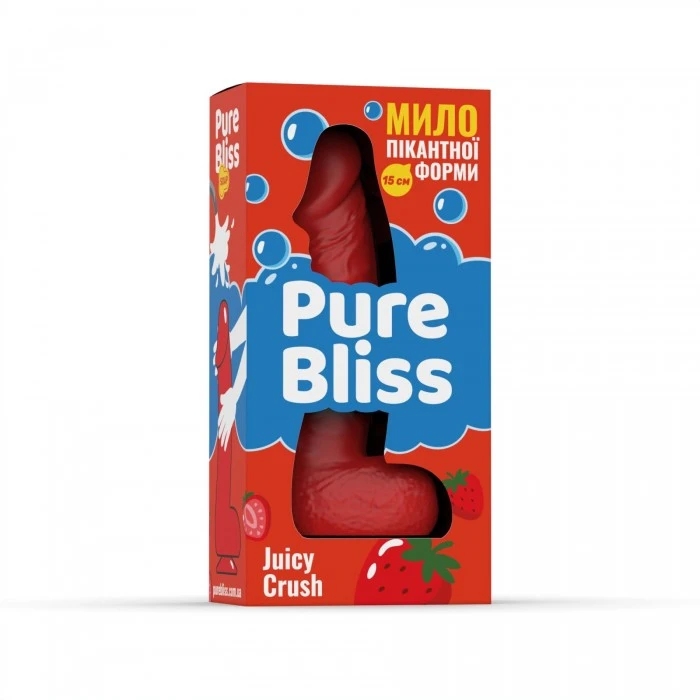 Мило у формі пеніса Pure Bliss Juicy Crush з ароматом ягід, червоне, 15 см