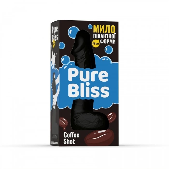 Мило у формі пеніса Pure Bliss Coffee Shot з ароматом кави, чорне, 18 см