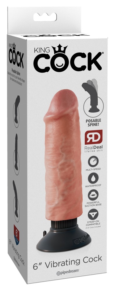 Вибратор реалистичный на присоске Pipedream King Cock, бежевый