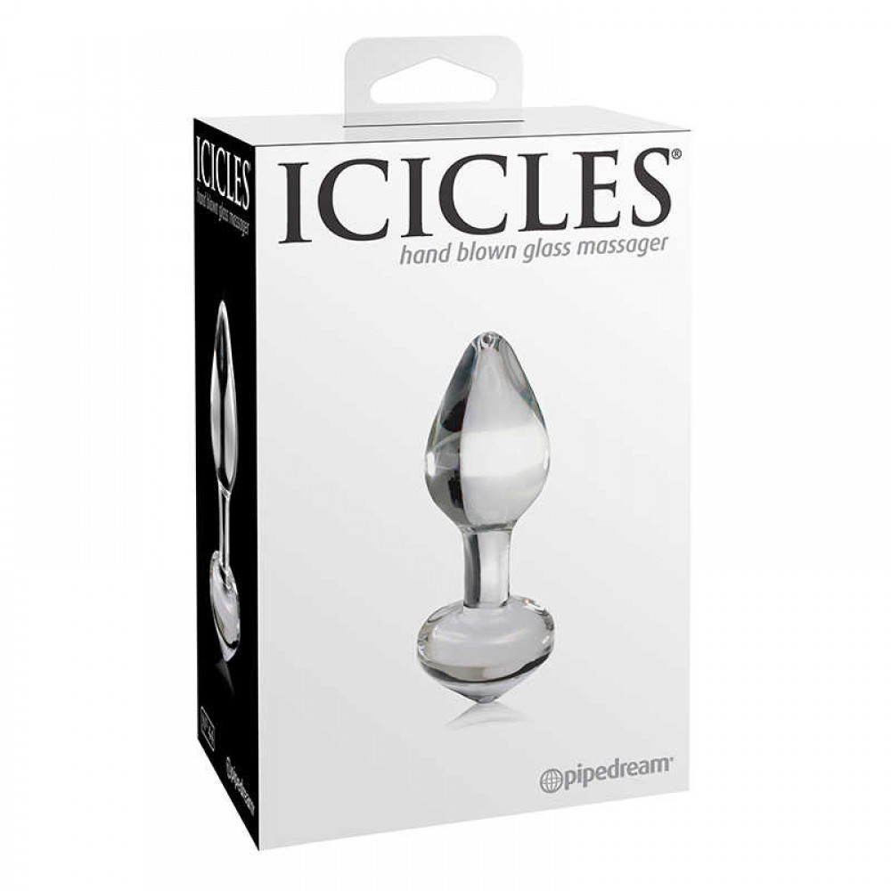 Скляна анальна пробка Pipedream Icicles No 44 прозора