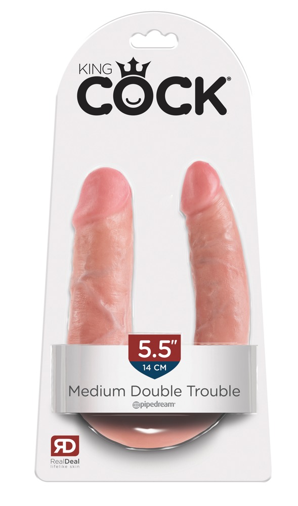 Подвійний фалоімітатор Pipedream King Cock M Double Trouble, Flesh