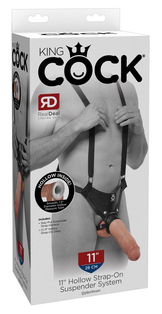 Фаллопротез большой Pipedream King Cock (страпон полый), реалистичный, 28 см
