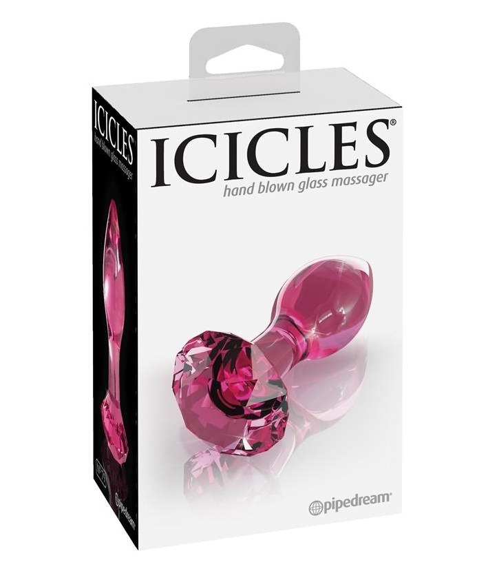 Стеклянная анальная пробка Pipedream Icicles No 79 розовая