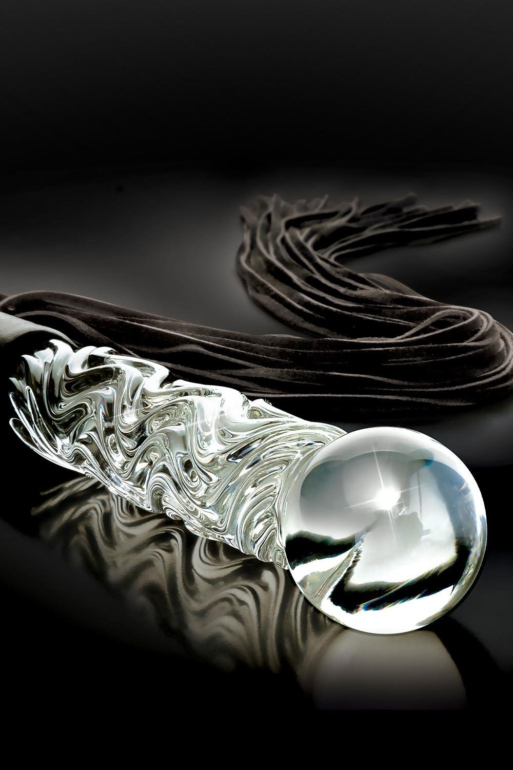 Фалоімітатор-батіг Pipedream Icicles No 38 скло та замш, 17 см