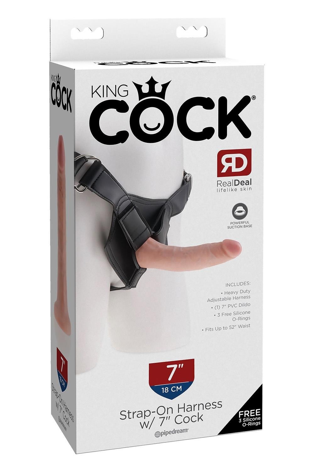 Страпон реалістичний Pipedream King Cock Strap-On з кільцевим кріпленням, на трусиках, бежевий