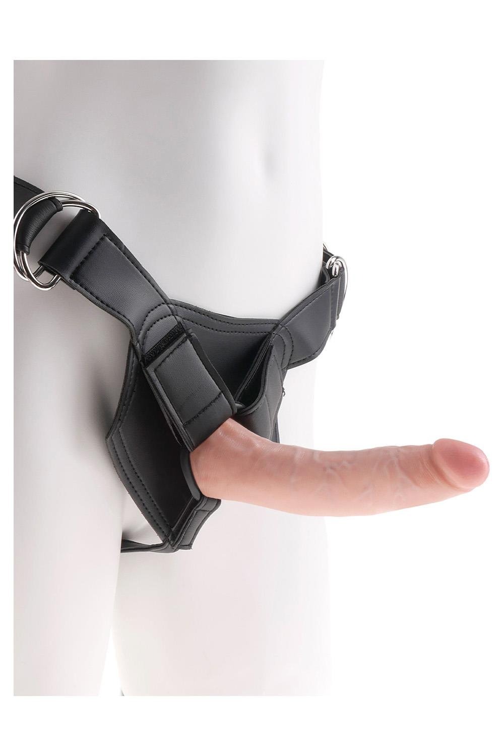 Страпон реалістичний Pipedream King Cock Strap-On з кільцевим кріпленням, на трусиках, бежевий